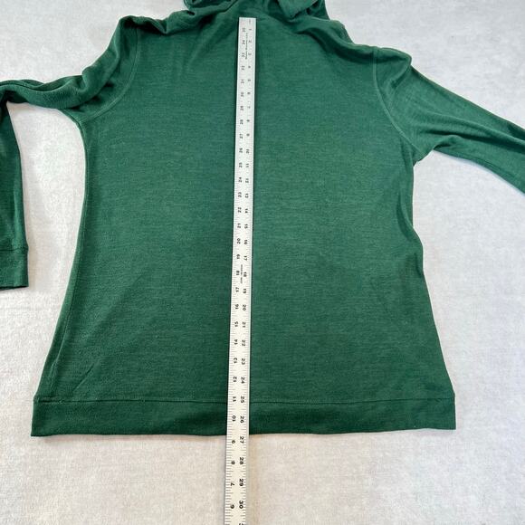 Cloud Chaser Hoodie Turtle Neck Woman M Hunter Green Long Sleeve Drawstring Neck - Picture 12 of 13